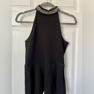 Black Peplum Going Out Top